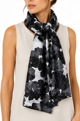 Tuch Black Blossom aus Seiden-Jacquard