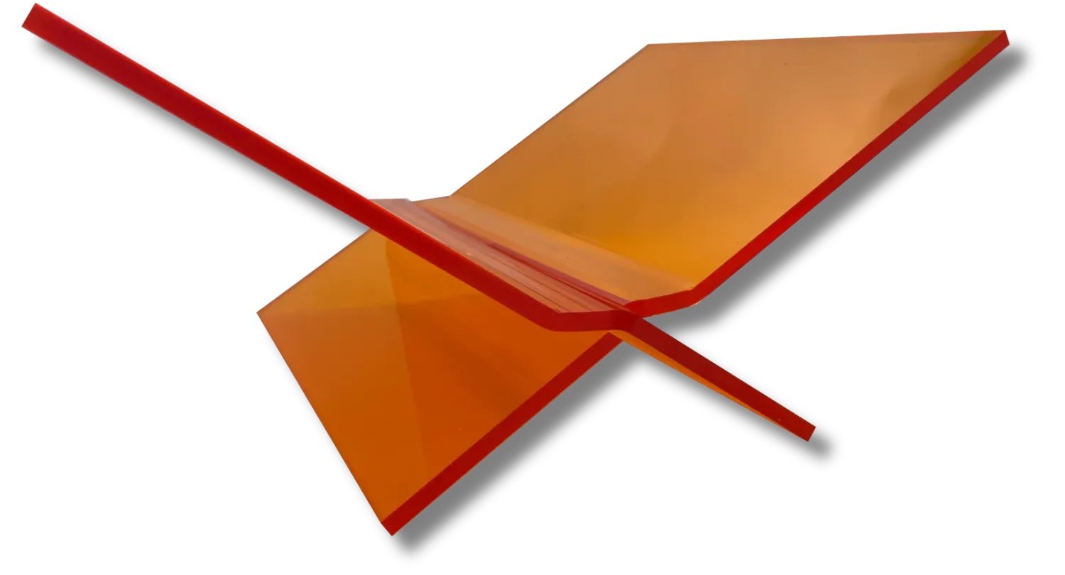 Boekenstandaard Perspex Middel - Fluor Oranje Transparant
