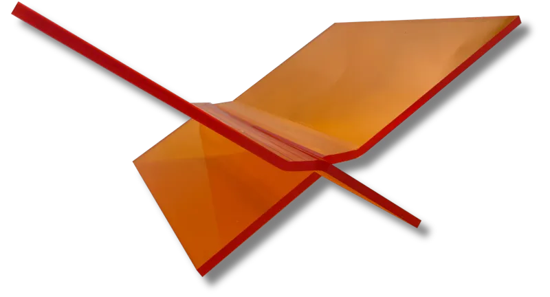 Boekenstandaard Perspex Middel - Fluor Oranje Transparant