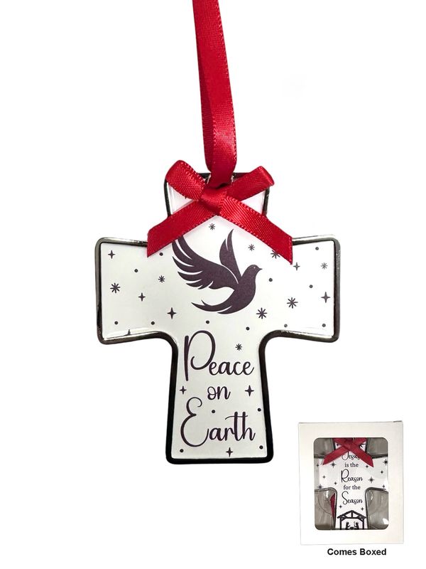 CHRISTMAS - CROSS ORNAMENT PEACE ON EARTH