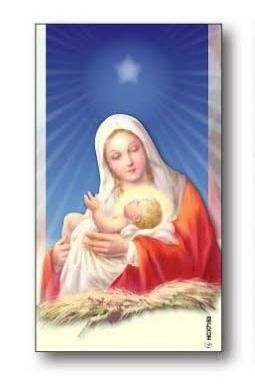 CHRISTMAS HOLY CARD MOTHER AND SON
