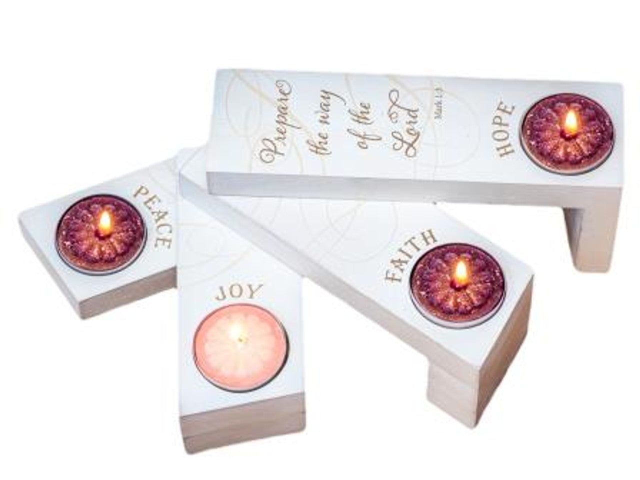 CHRISTMAS - HOPE FAITH JOY PEACE ADVENT CANDLE SET