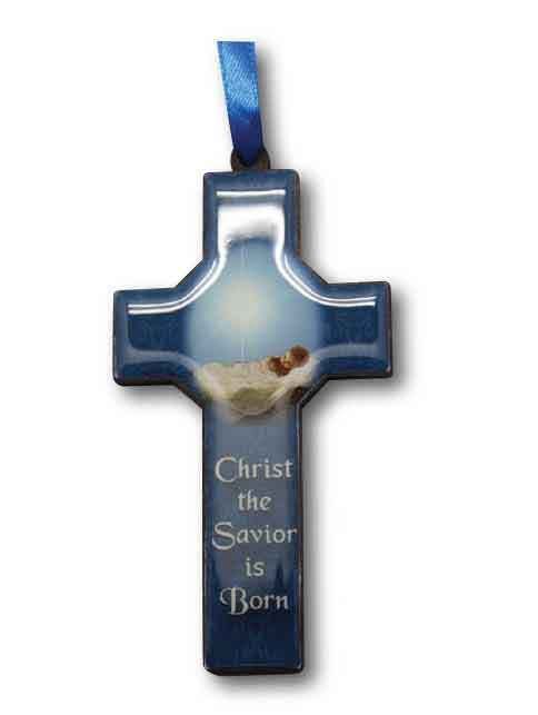 CHRISTMAS - WOODEN CROSS CHRIST IS THE SAVIOUR