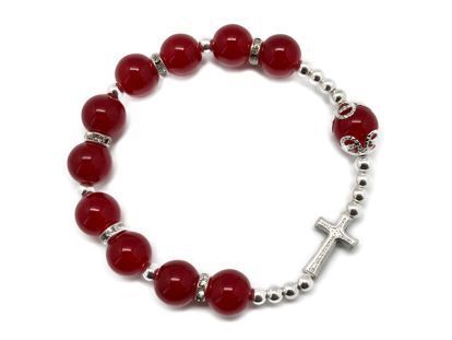 Rosary Bracelet 8mm Beads Red