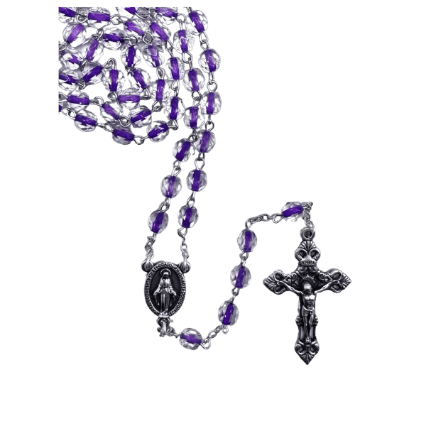 ROSARY HALF CRYSTAL PURPLE OVAL 5MM