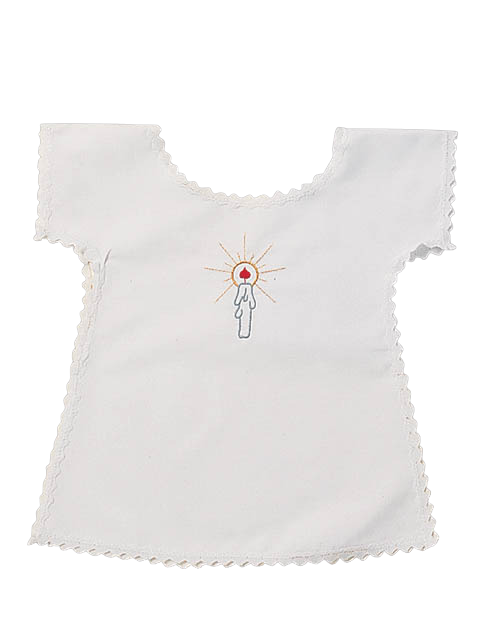 BAPTISMAL BIB EMBROIDERED CANDLE