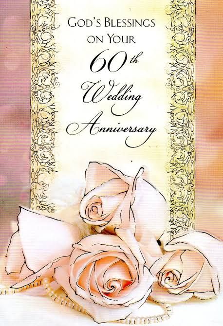CD - ON YOUR 60TH WEDDING ANNIVERSARY GREETING CARD