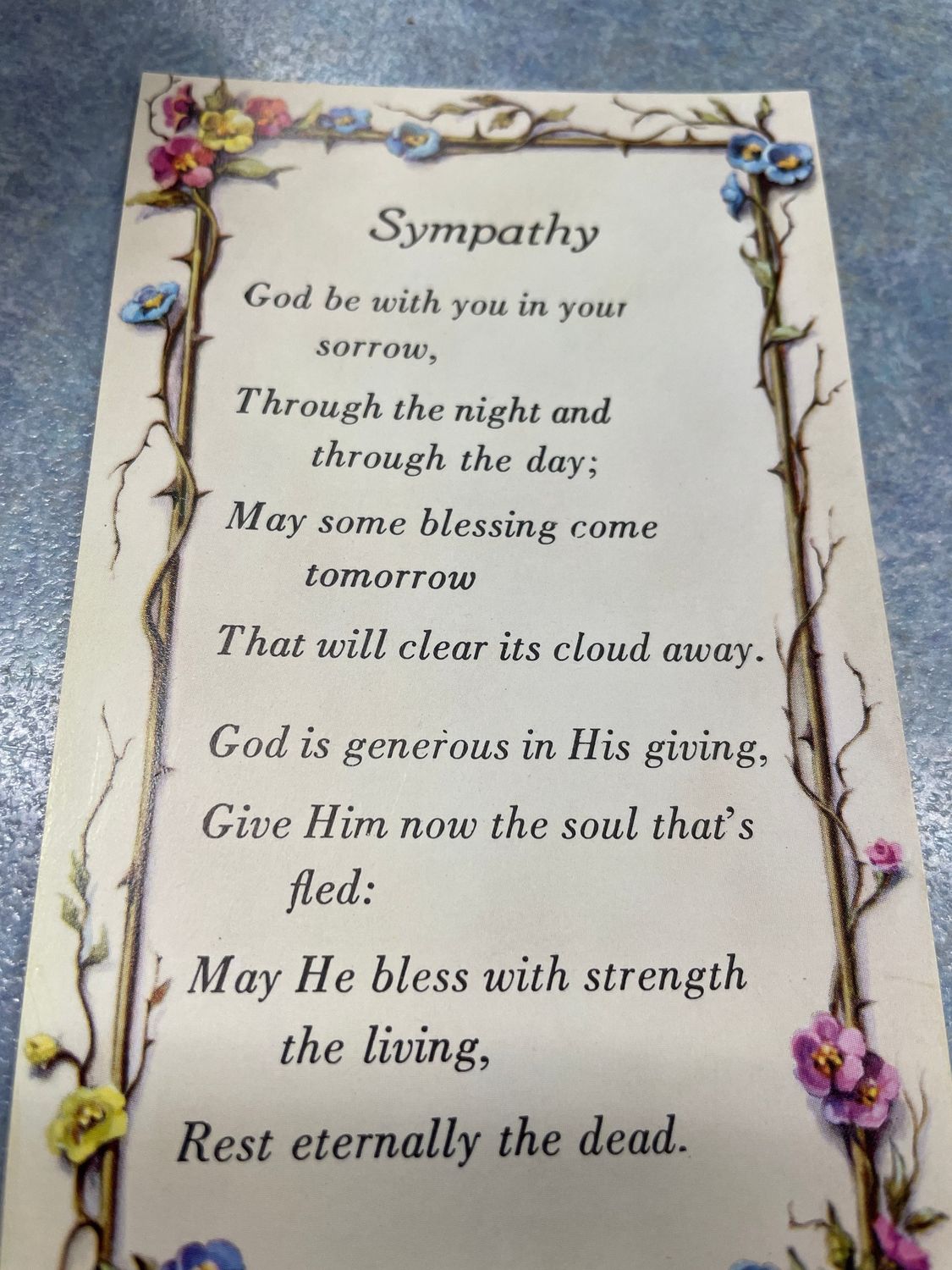 HOLY CARD - SYMPATHY