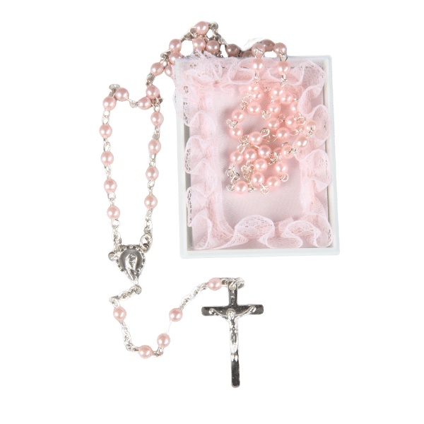 MY FIRST ROSARY WITH PINK BEADS