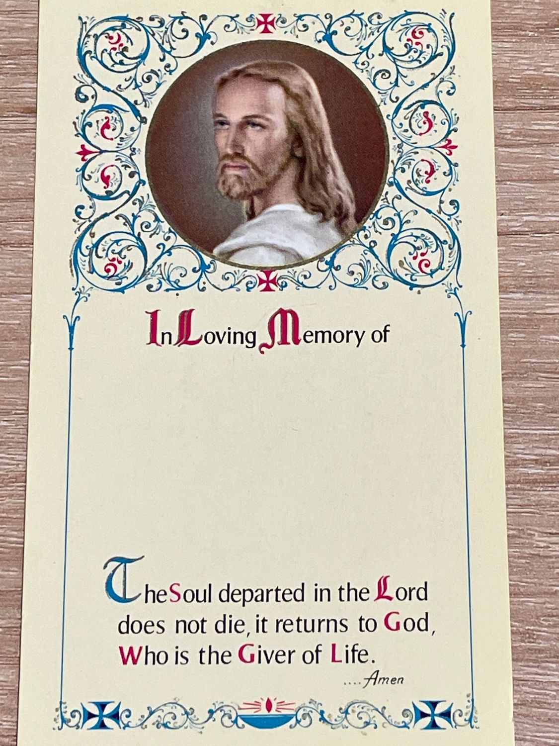 HOLY CARD - THE LORD IS MY SHEPHERD IN LOVING MEMORY