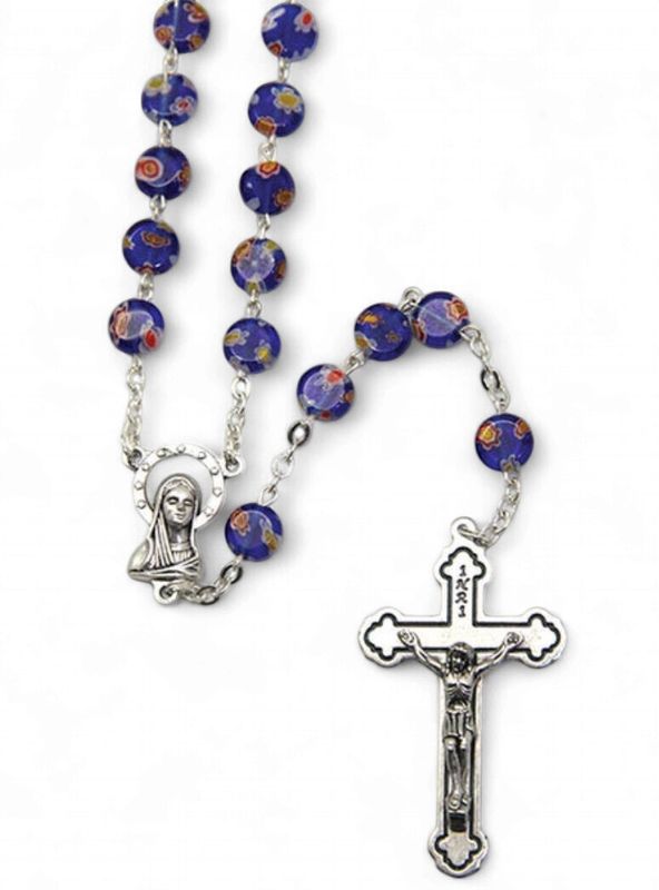 ROSARY GLASS MURANO STYLE BLUE