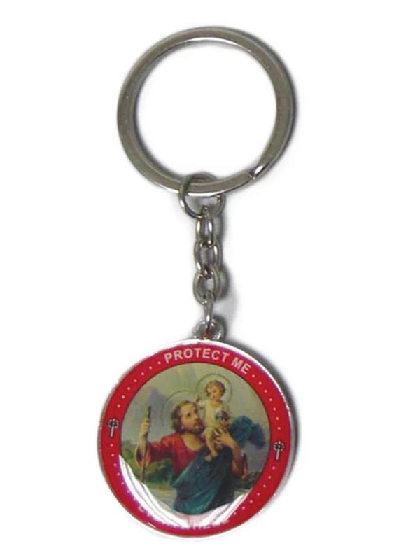 ST CHRISTOPHER PROTECT ME EVERYWHERE KEYRING