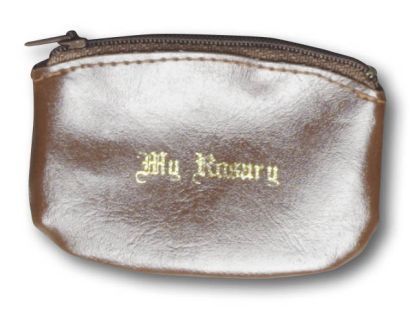 ROSARY PURSE WITH ZIP BROWN
