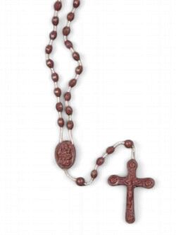 PLASTIC CORD ROSARY BROWN