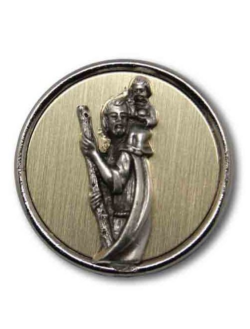 CAR PLAQUE MAGNET ROUND ST CHRISTOPHER