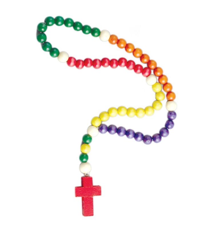 ROSARY BEADS LARGE KIDS MULTI COLOURED 53CM