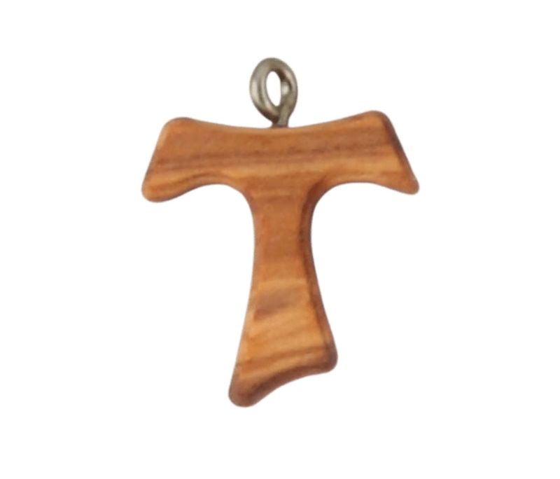 OLIVE WOOD TAU SMALL CROSS