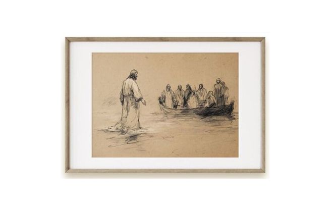 FRAMED SKETCH - JESUS AND THE FISHERMEN