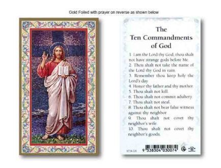 HOLY CARD - THE TEN COMMANDMENTS
