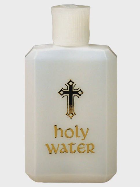 PLASTIC HOLY WATER BOTTLE WITH CROSS