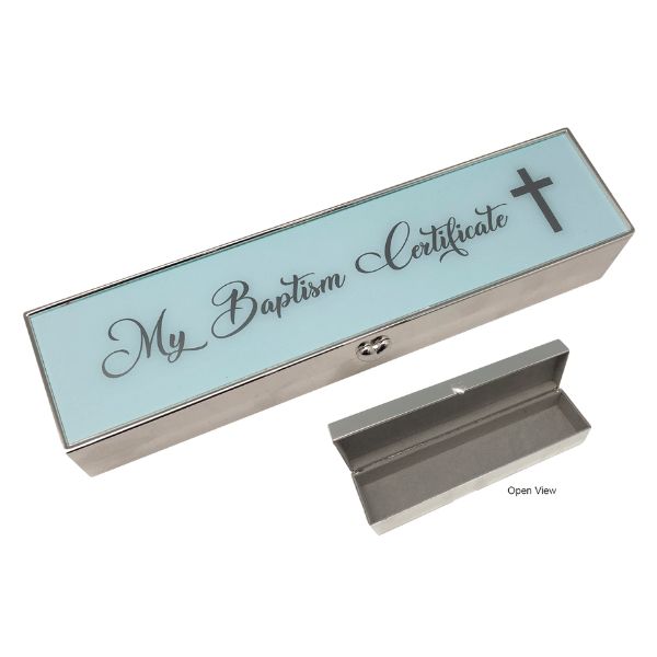 BAPTISM CERTIFICATE HOLDER BLUE