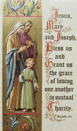 HOLY CARD - JESUS, MARY AND JOSEPH