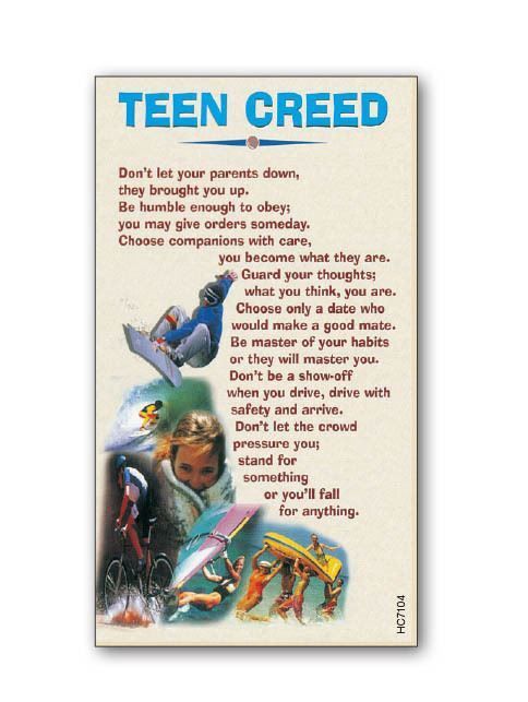 HOLY CARD - TEEN CREED