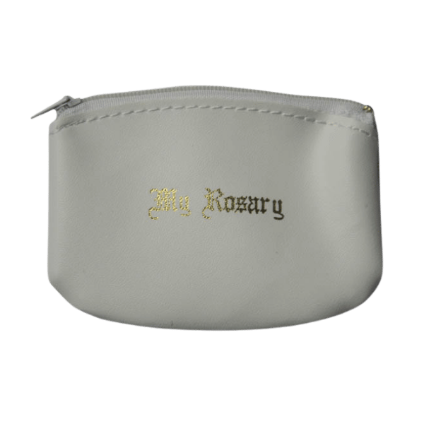 ROSARY PURSE WITH ZIP WHITE