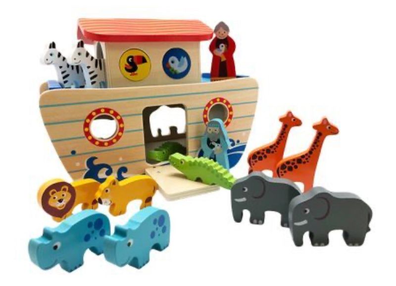 NOAH'S ARK WOODEN TOY SET