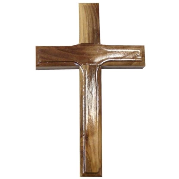 OLIVE WOOD PLAIN CROSS 12CM