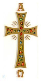 PASCHAL TRANSFER JEWELLED CROSS ADHESIVE 142MM
