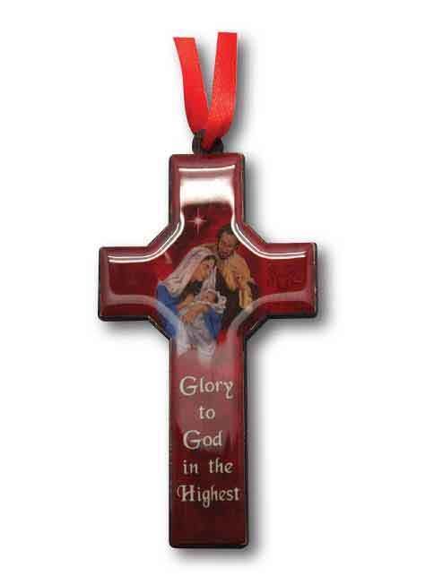 CHRISTMAS - WOODEN CROSS GLORY TO GOD IN THE HIGHEST