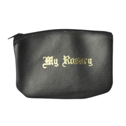 ROSARY PURSE WITH ZIP BLACK