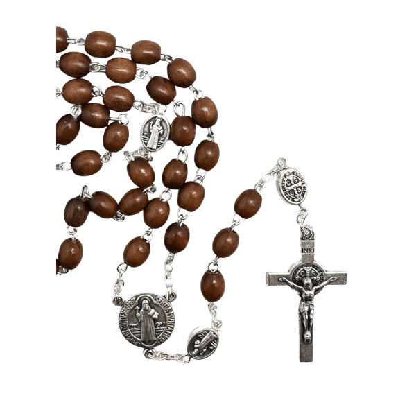 ROSARY WOOD ST BENEDICT CRUCIFIX