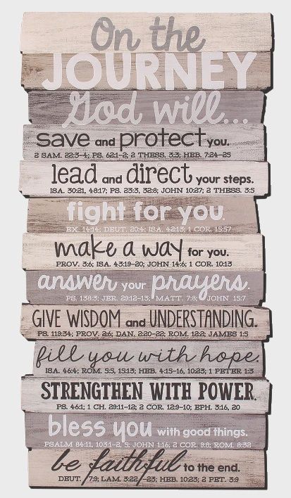 WALL PLAQUE: JOURNEY, MEDIUM STACKED WOOD (VARIOUS SCRIPTURES)