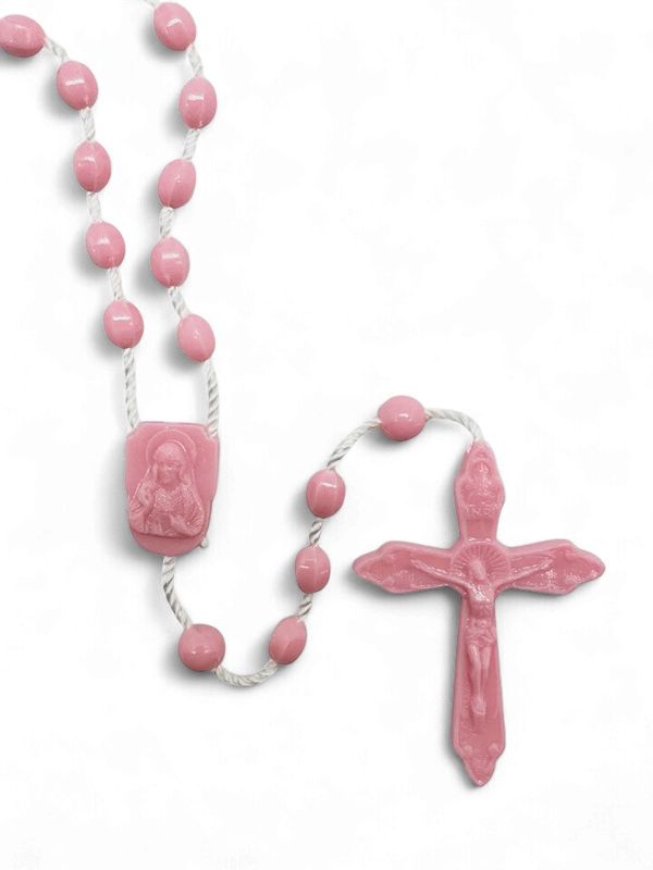 ROSARY PLASTIC WITH NYLON CORD - PINK