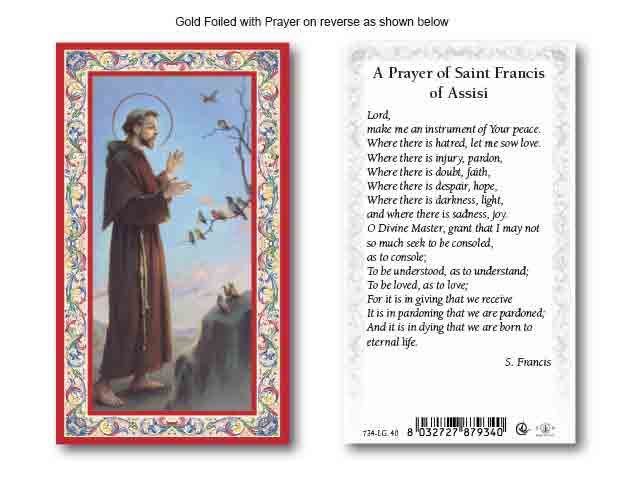 HOLY CARD - ST FRANCIS OF ASSISI