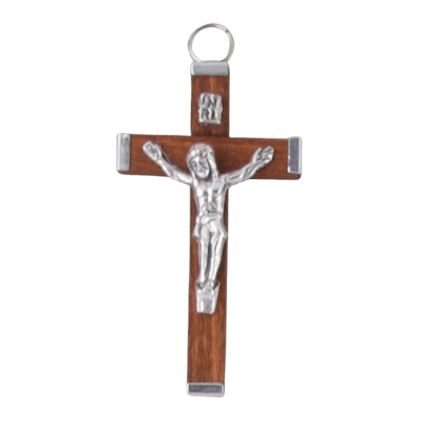 CRUCIFIX WOOD BROWN 60MM