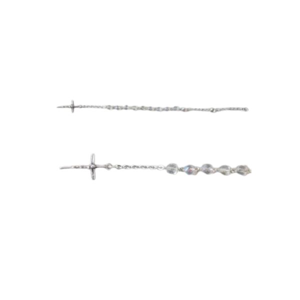 ROSARY BRACELET WITH CLEAR GLASS BEADS