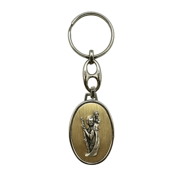 KEYRING METAL ST CHRISTOPHER