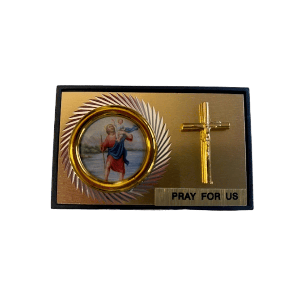 CAR PLAQUE MAGNET RECTANGULAR St Christopher