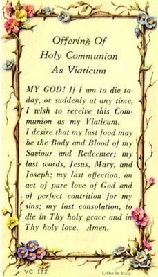 HOLY CARD - OFFERING OF HOLY COMMUNION AS VIATICUM