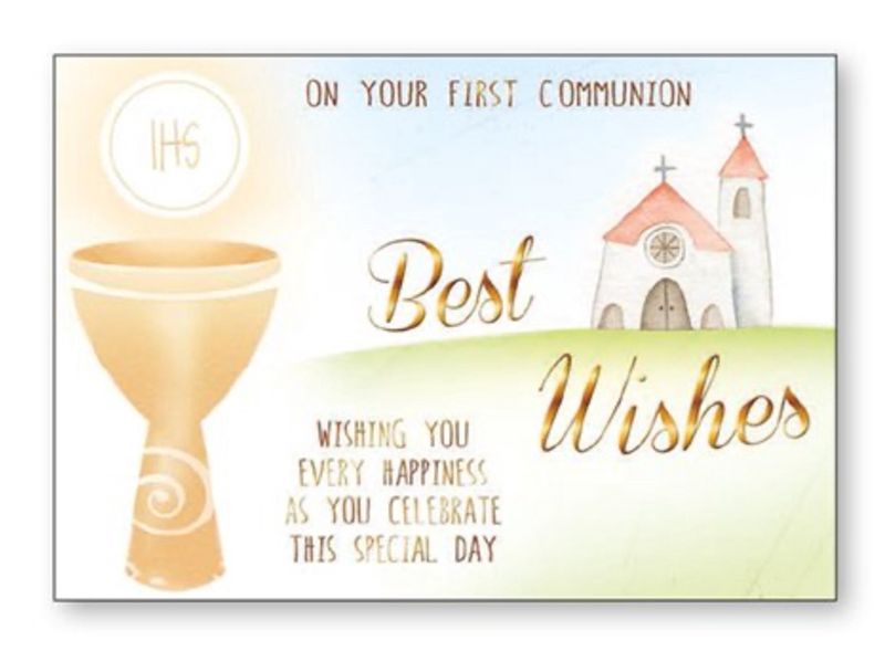 BEST WISHES ON YOUR FIRST COMMUNION SACRAMENTAL PLAQUE