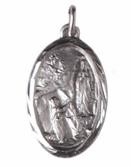 STERLING SILVER MEDAL OL LOURDES AND BERNADETTE