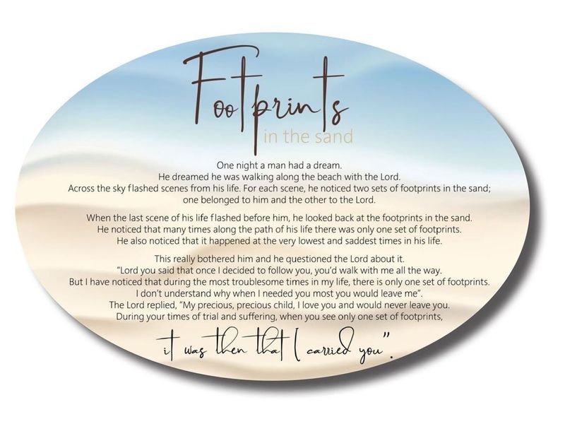 PLAQUE OVAL CERAMIC - FOOTPRINTS