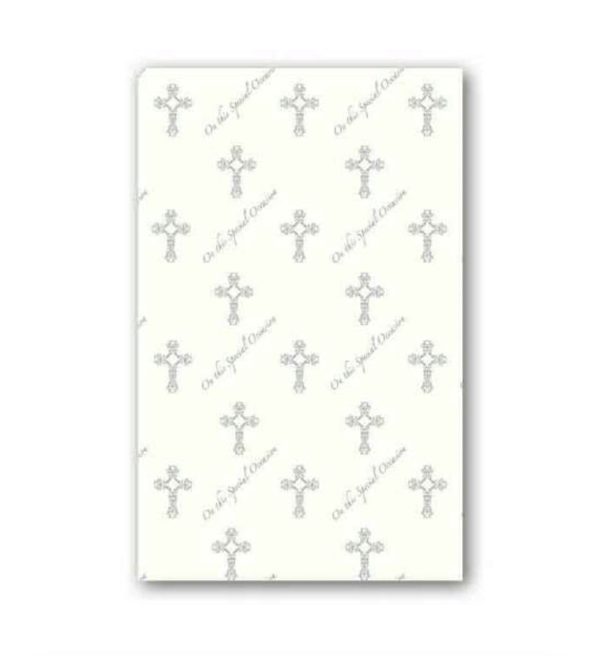 WRAPPING PAPER SPECIAL OCCASION SILVER CROSS