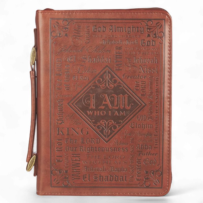 BIBLE COVER CLASSIC LARGE: NAMES OF GOD, DARK BROWN
