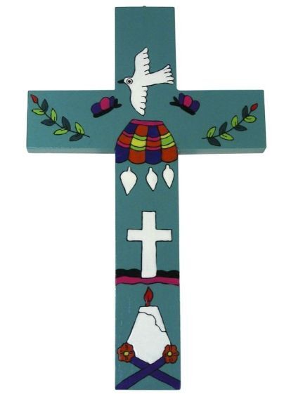 EL SALVADOR BAPTISM CROSS: AQUA 25CM