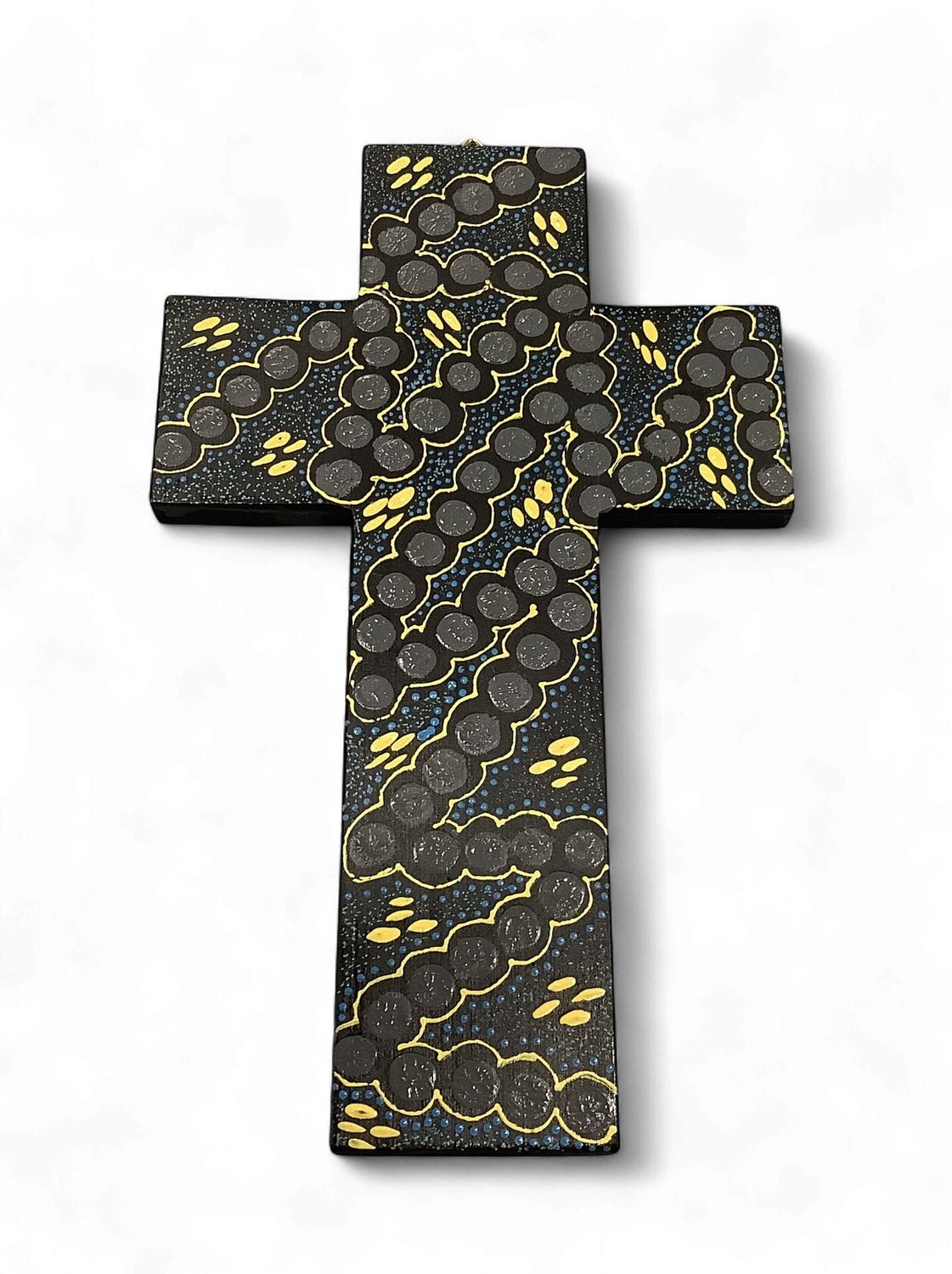 INDIGENOUS CROSS HAND PAINTED 20CM NN1