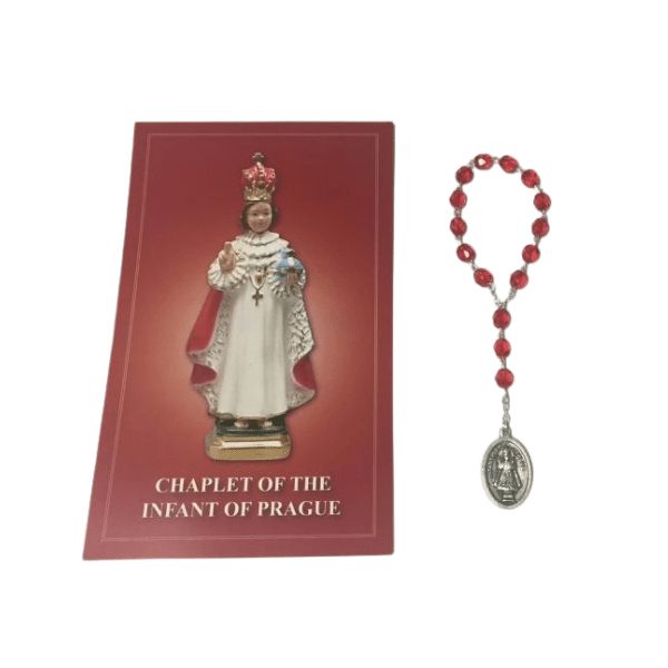 CHAPLET OF THE INFANT OF PRAGUE WITH RED BEADS
